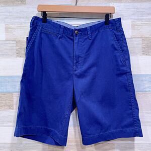 POLO Ralph Lauren 10" Relaxed Fit Chino Shorts Navy Blue Flat Front Mens 32